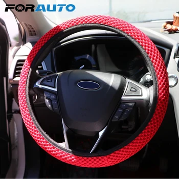

FORAUTO Car Steering Covers Breathability Car Styling Sandwich Fabric Skidproof Car Steering Wheel Cover Fit For Most Cars