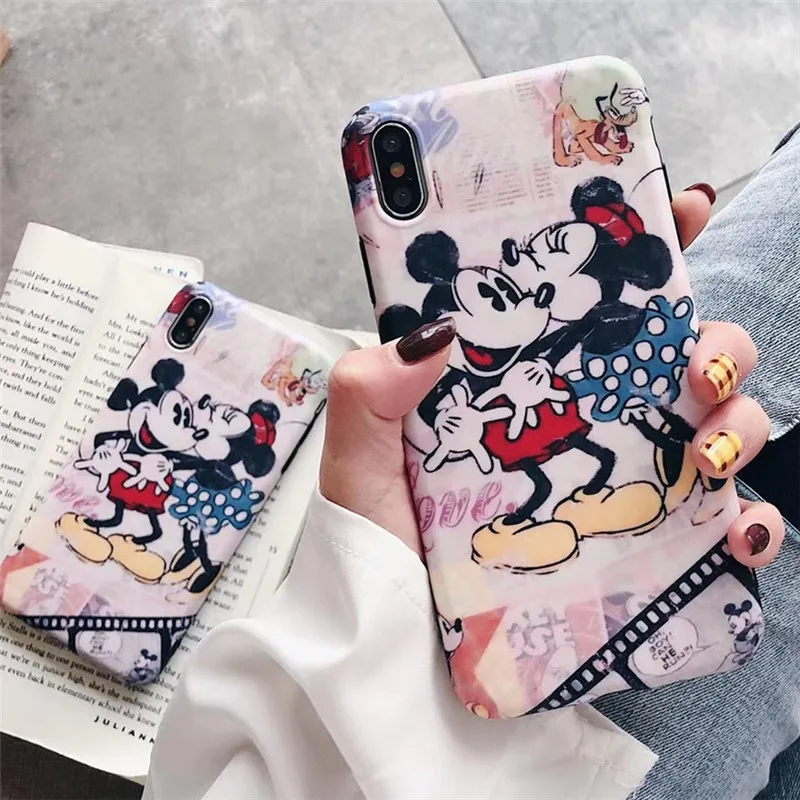 

Couple case Minnie cartoon mouse Case For iPhone 7 7plus 6 6S Plus 8 plus back Cover on For iPhone X X S MAX XR XS phone cases