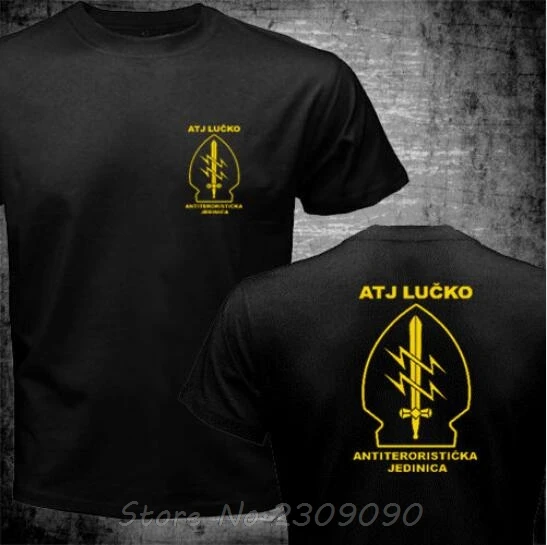 ATJ LUCKO, хорватская полиция, специальный отряд, сила, Crocop, футболка, мужские хлопковые топы с коротким рукавом, футболки
