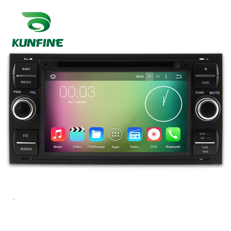 

KUNFINE Android 7.1 Quad Core 2GB Car DVD GPS Navigation Player Car Stereo for Ford focus 1999-08 Black Radio headunit Bluetooth