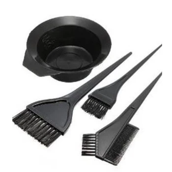 

4Pcs/set Accessories Black Plastic Hair Dye Colouring Brush Comb Bowl Hairdressing Styling Tools