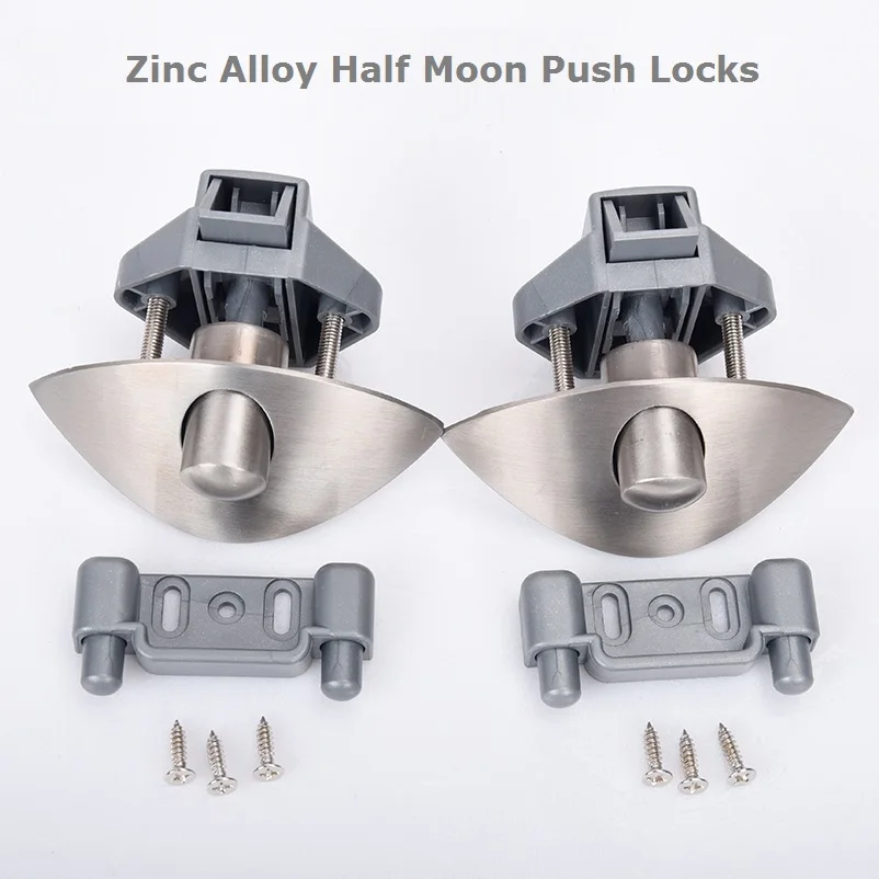 Zinc Alloy Half Moon Handle Push Lock Latch Knob Caravan Rv