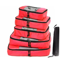Luggage Organizer Pouch With Shoe Bag And Laundry Bags 5 Pcs/set Oxford Waterproof Travel Clothing Bag Packing Cube Set golden nigerian party shoe and bag sets decorated with rhinestone african wedding shoe and bag set party shoes and bag