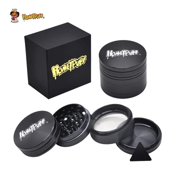 

HONEYPUFF Aircraft Aluminum Tobacco Grinder 63MM 4 Piece Sharp Diamond Teeth Metal Smoke Herb Grinders With Gift Box