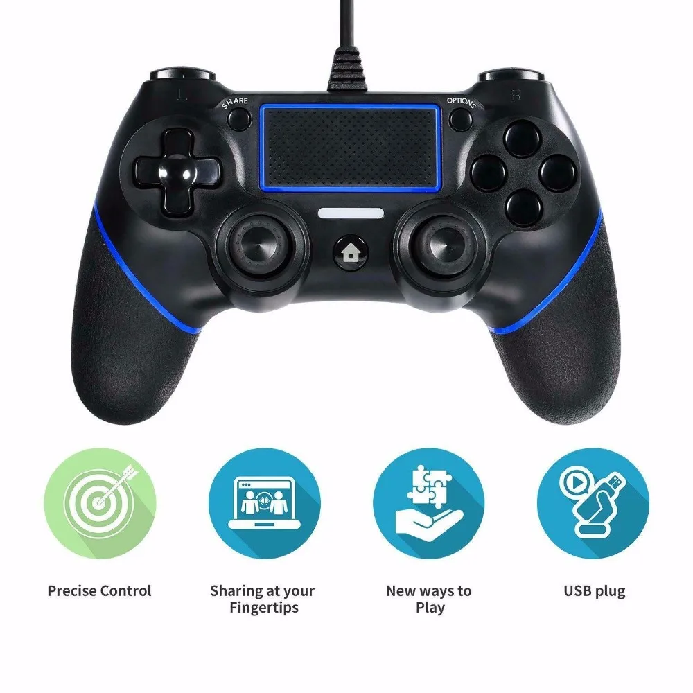 Usb-геймпад проводной контроллер, Playstation4 игровой контроллер для ПК/PS4 тонкий/PS4 Pro
