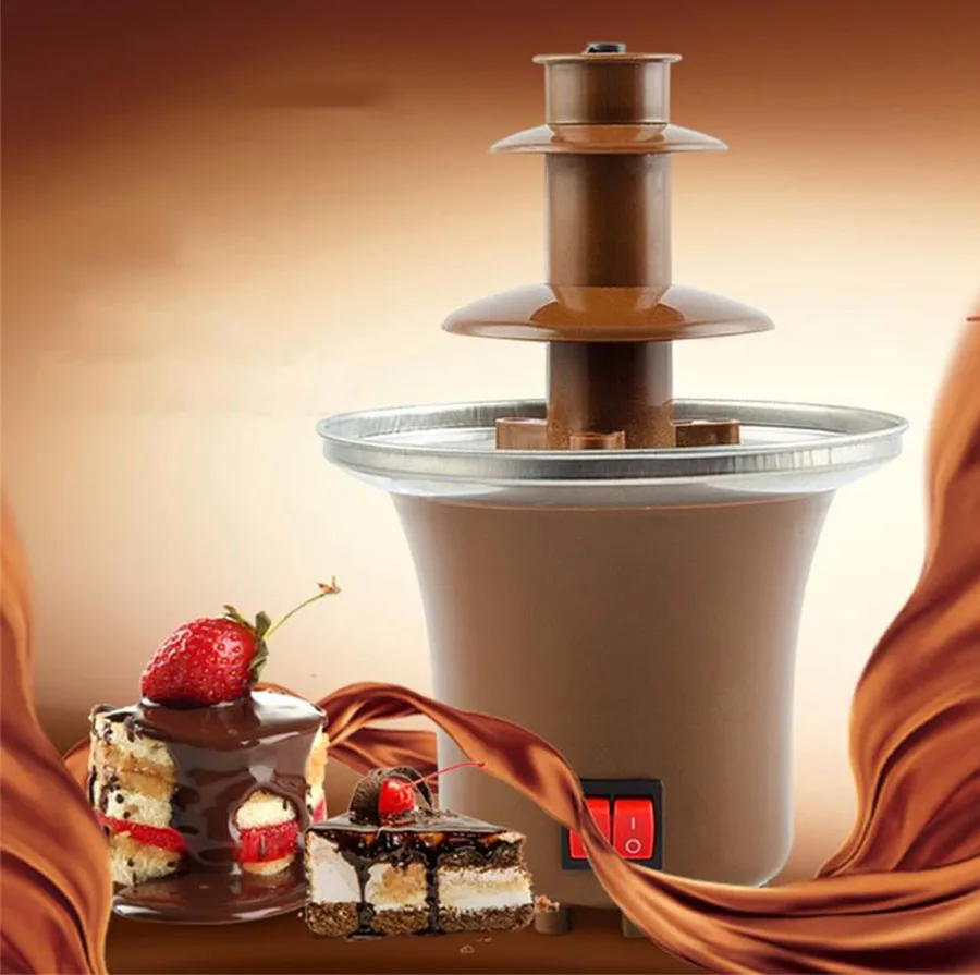 Home three layers of chocolate fountain machine diy mini waterfall hotpot magma machine automatic melting tower party activities