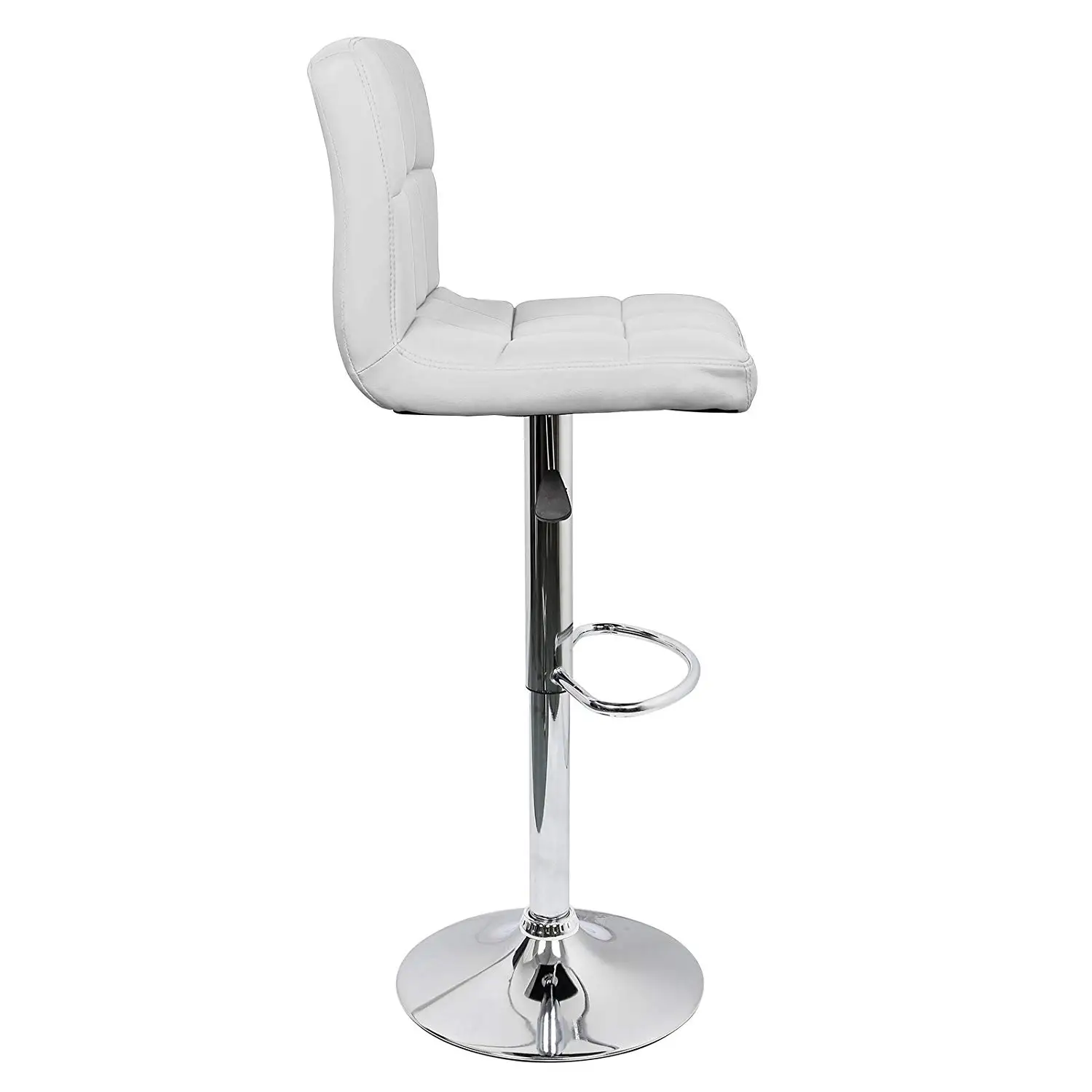Bar Chair Adjustable Swivel Bar Stools Set Of 2,Faux Leather Gas Lift Modern Square Kitchen Chairs With Back DE