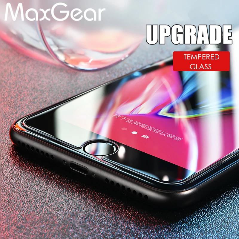 

MaxGear 9H Hardness HD Tempered Glass Screen Protector For iPhone 4 4S 5 5S 5C 6 6S Plus 8 7 7Plus SE 10 Protective Film Guard