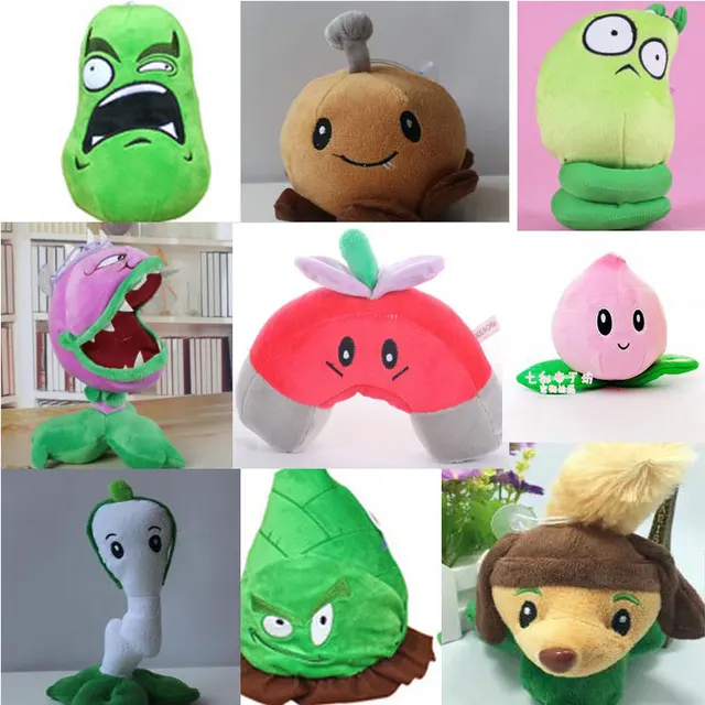 9 pçs set planta vs zumbi brinquedo de pelúcia boneca jogos plants