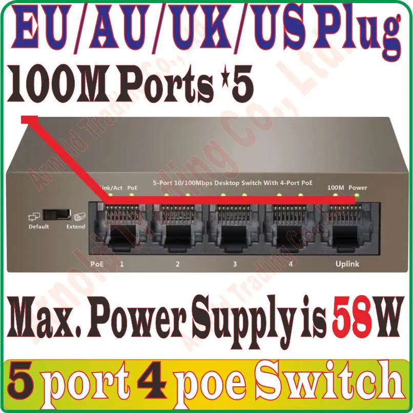 И быстрая 5-разъемное зарядное usb-устройство 4 коммутатор питания через ethernet IEEE802.3af poe костюм для всех видов PoE камера или AP, сетевые коммутаторы, подключи и работай