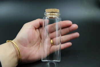 

24pcs 47*120mm Large Wish Bottle Tiny Clear Empty Wishing Glass Message Vial With Cork Stopper Food spices Containers Bottles