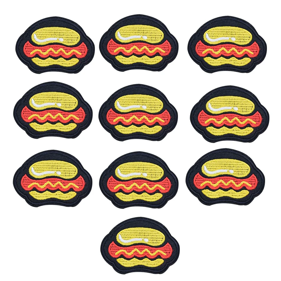 Hot dog food patches for clothing iron on patches for clothes badges