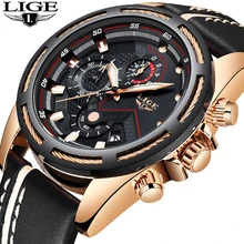 LIGE Watch Men Fashion Sport Quartz Clock Leather Mens Watches Top Brand Luxury Gold Waterproof Business Watch Relogio Masculino lige watch men sport quartz wristwatches leather mens watches top brand luxury waterproof business watch man relogio masculino