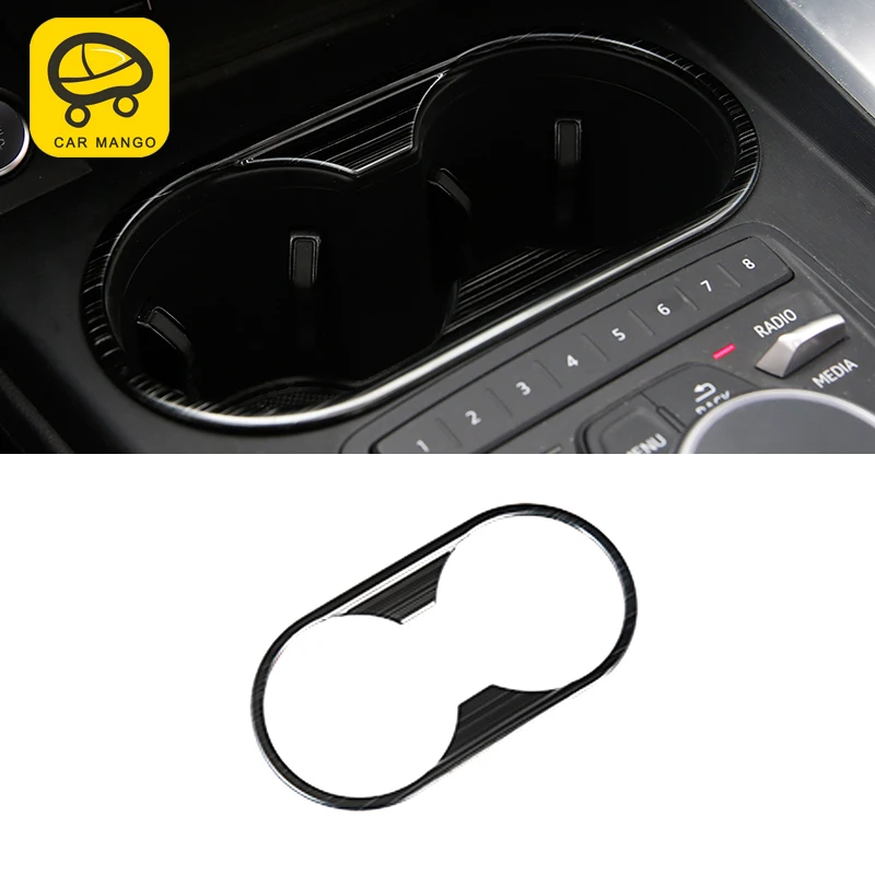 

CarManGo for Audi A4 B9 2017 2018 Car Center Console Drink Cup Holder Panel Frame Trim Cover Sticker Chrome Interior Accessories