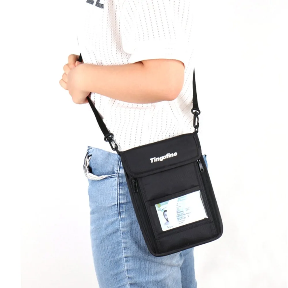 New Outdoor RFID Anti theft Security Wallet Neck Pouch Travel Strap