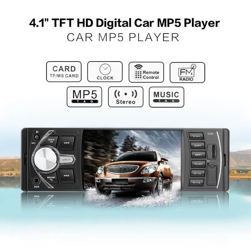 VODOOL Bluetooth " Сенсорный экран 1Din автомобиля MP3 MP4 MP5 аудио-видео радио автомобиля Реверсивный Парковка монитор с пультом дистанционного управления управление