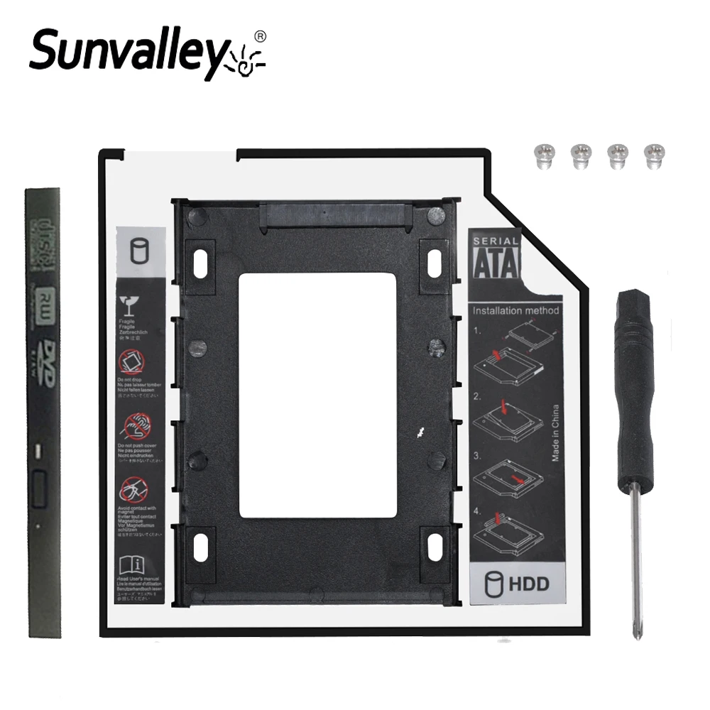 Универсальный жесткий диск Sunvalley 2 5 дюйма 9 мм SSD HDD SATA адаптер Caddy для Cd Dvd Rom|Корпус