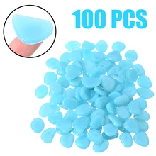 100 шт. синий светящийся камешек камни светится в темноте садовые камни кубики для напитков для Садовая дорожка для Патио газон светящиеся камни декор