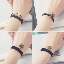 Free shipping wholessale Vintage imitation pearl sun black lace cute bracelets & bangles handmade accessories jewelry bracelets