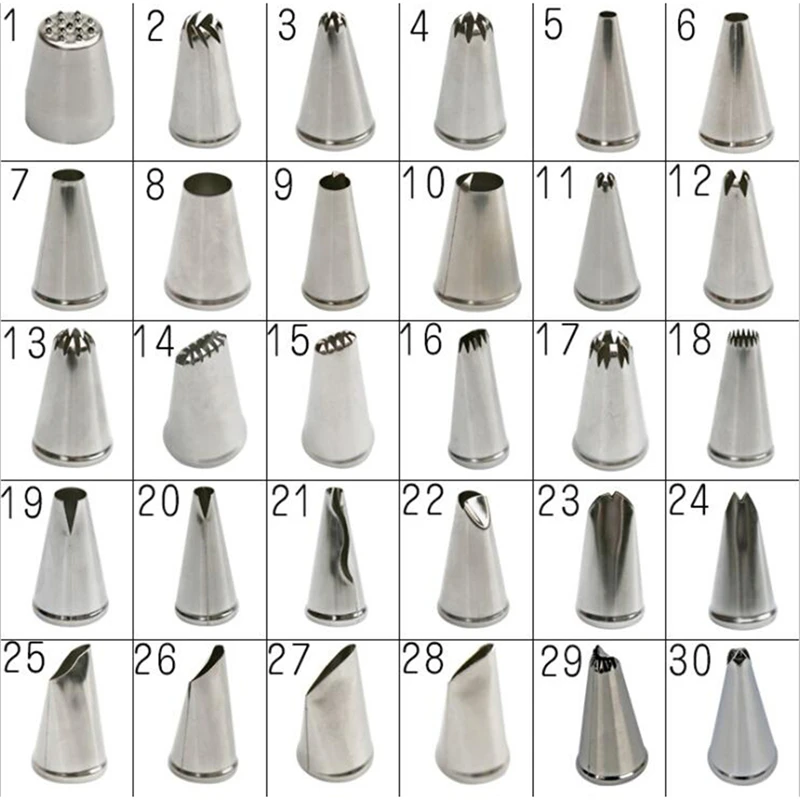 

TTLIFE Metal Cream Nozzles Cake Decorating Tools Stainless Steel Icing Piping Nozzle Tips Cake Fondant Dessert Decor Baking Tool