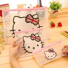 Cartoon Cat PVC file bag pencil case file folder documents filling bag office school suppllies stationery bag