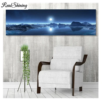

Large 5D DIY Diamond Embroidery Full Square Moon Landscape Diamond Painting Decoration Home Picture Of Rhinestone Mosaic FS3667