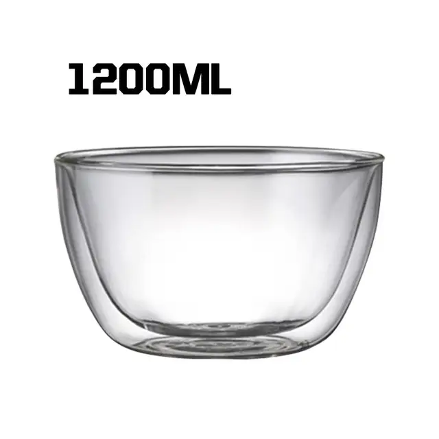 Double Layer Heat resistant Borosilicate Glass Bowl Salad Bowl Heat