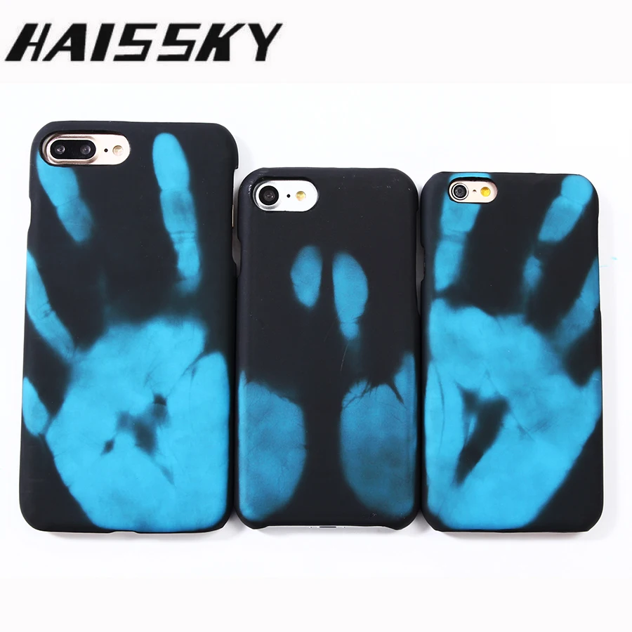 

Haissky Luxury Thermal Sensor Case For iPhone X 8 7 Plus 6 6S Plus Coque Heat Sensitive Hard Cover For iPhone 5 5S SE Phone Case