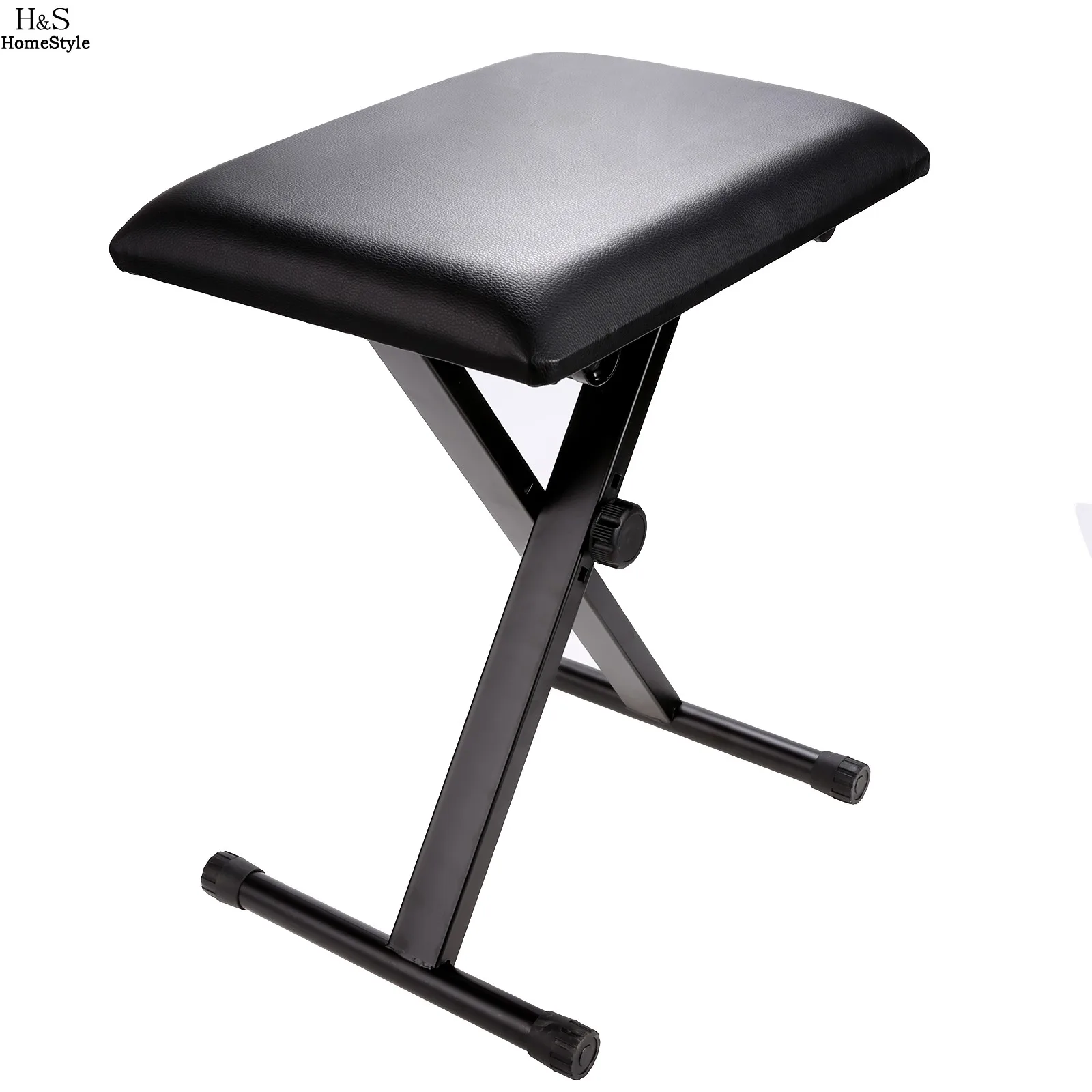 

Homdox Folding Chair Adjustable Piano Keyboard Bench Leather Padded Seat Rubber Feet Folding Stool Chair N30A