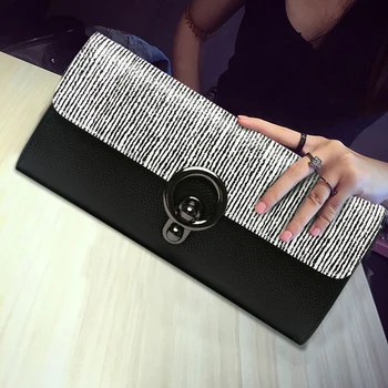 

2017 New Women Banquet Long Clutch Bag Ladies Purse Chain Shoulder Bag Genuine Leather Wallet Evening Party Handbag Day Clutches