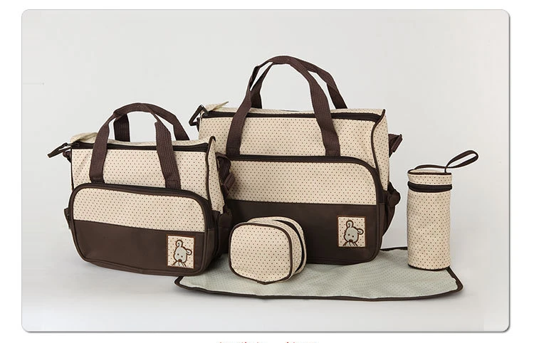 Multifunctional Diaper Bag Fashion Mummy Maternity Nappy Bag Large Capacity Travel Mother Backpack Waterproof For Baby Care 5Pcs (5)