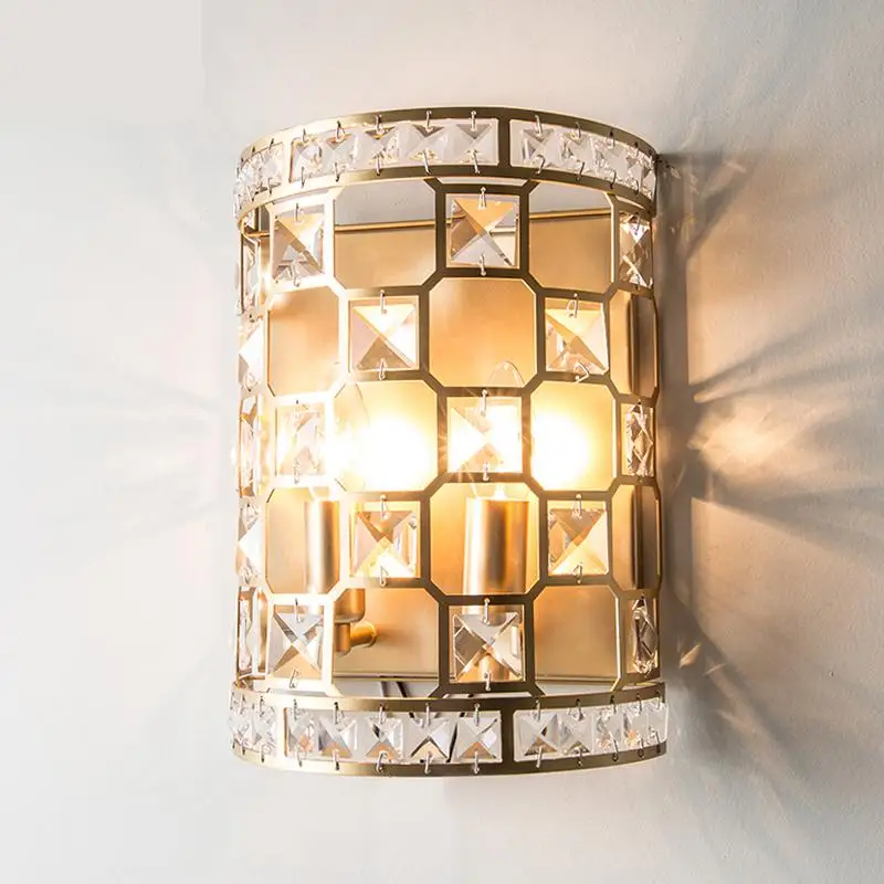 Американский Wandlamp золотого цвета с украшением в виде кристаллов Настенные