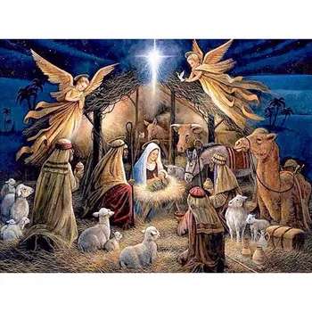 

5D DIY diamond embroidery Jesus was born diamond painting Cross Stitch full drill Rhinestone mosaic home decoration gifts