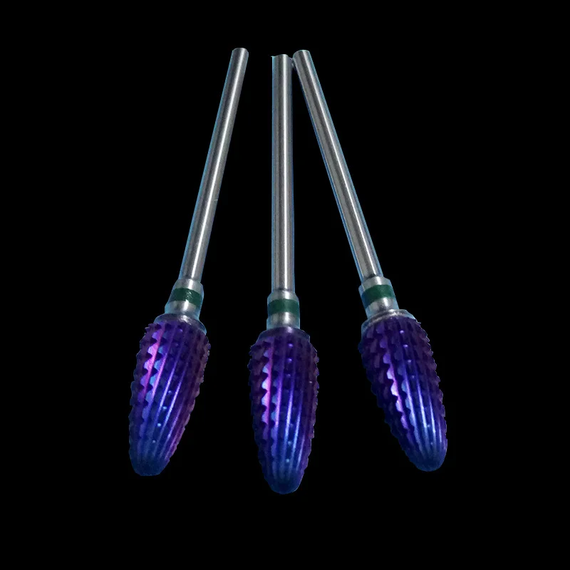 2017 New PCS Blue Tungsten Carbide Burrs Nano Coating Nail Drill Bit 3 32 Bits For