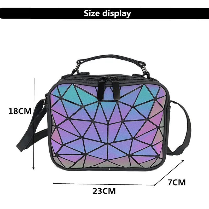  MAGICYZ Women Laser Luminous handbags Small Crossbody Bags for Women Shoulder bag Geometric Plaid T - 33038405953