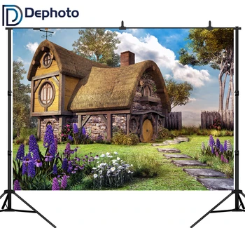 

DePhoto Photography studio Vinyl Photography Backdrops Fairy Tale Hut Birthday Party Personalized Photo Background
