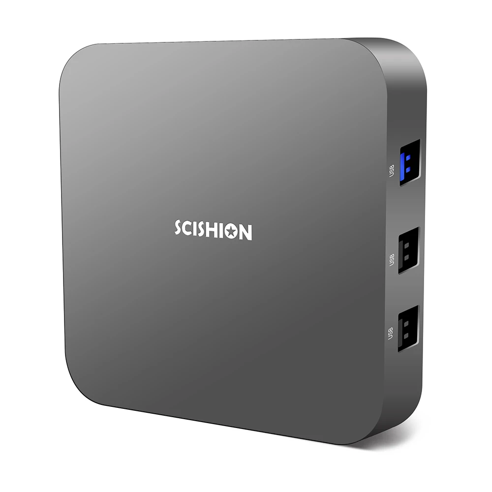 SCISHION AI ONE Android 8,1 Смарт ТВ-бокс на Rockchip 3328 2G/16G 4 GB/32 GB WiFi медиаплеер Bluetooth Голосовое управление приставка