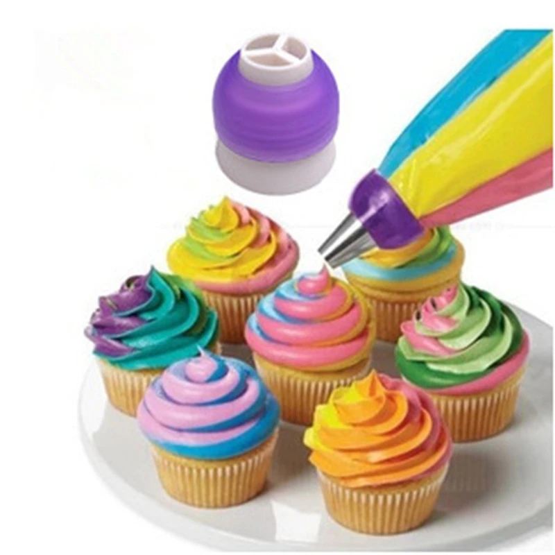 

1 Pcs 3 Holes 3 Color Coupler Cake Tools Food Coloring Cake Colorant Alimentaire Converter Cake Decorating Tools for Kitchen.Q