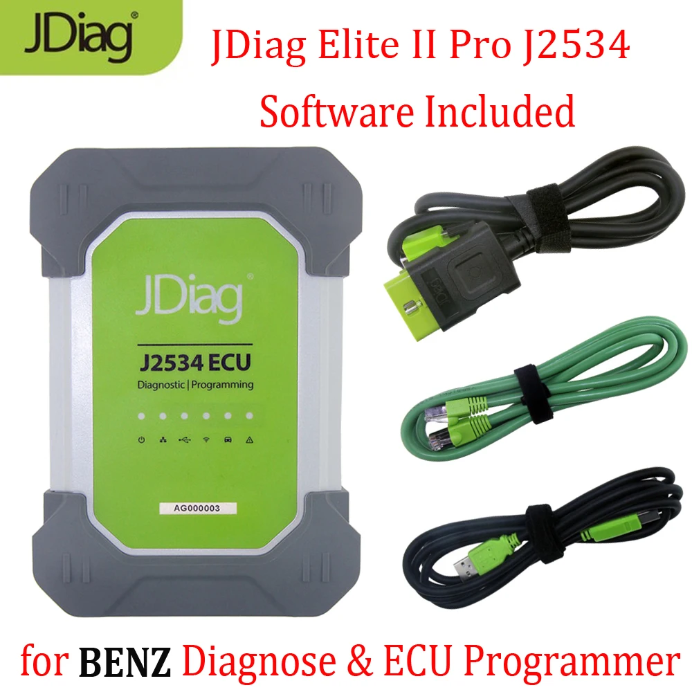 

JDiag Elite II Pro J2534 Diagnostic & ECU Programmer Tool forBENS with Free Software PK MB Star C4 Car Diagnostic Tool