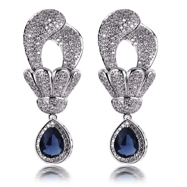 Nice Drop Earrings Women Flower Earring Rhodium Plated With Aaa Cz Nice Drop Earrings Women Flower Earring Rhodium Plated With Aaa Cz Fashion Wedding Party Jewelry Free