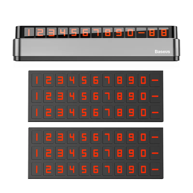 Baseus автомобильный Стайлинг Автомобильная карточка с телефоном для временной парковки держатель вращающийся Магнитный Адсорбция парковочная карта номерной знак телефона - Цвет: Серый