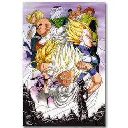 Dragon Ball Z Книги по искусству шелк Ткань плакат печать 13x20 24x36 дюймов японского аниме Гоку изображение для гостиная настенный Декор подарок 010