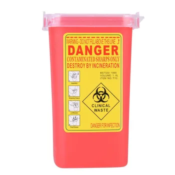 

1pc 1L Tattoo Medical Plastic Sharps Container Biohazard Needle Disposal Waste Sharps Box Tattoo Artists Tool Jewelry Packaging