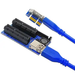 Новый компьютерный кабельные разъемы PCI Express удлинитель переходная карта pci-e USB 3,0 кабель pci-e Riser USB SATA адаптер для компьютера