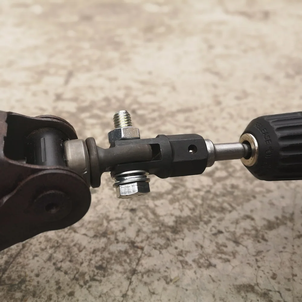  Scissor Jack Adapter With 1/2 Inch Chrome Vanadium Steel Socket Adapter Drive Impact Wrench