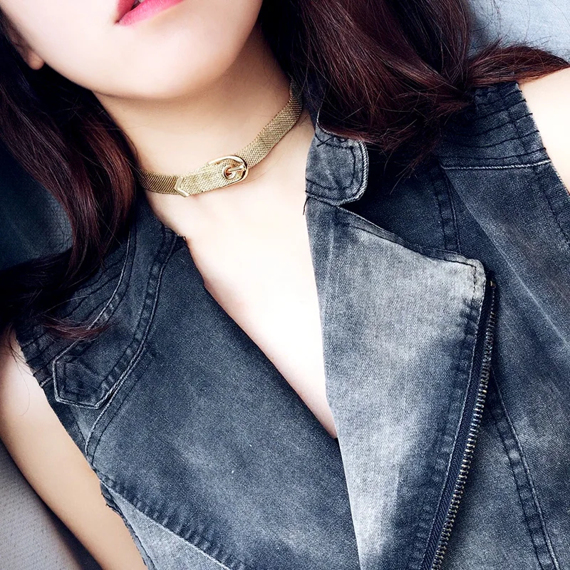 Личность Новая Летняя мода пряжки Стиль колье девушка Bijoux ключицы цепи Цепочки и