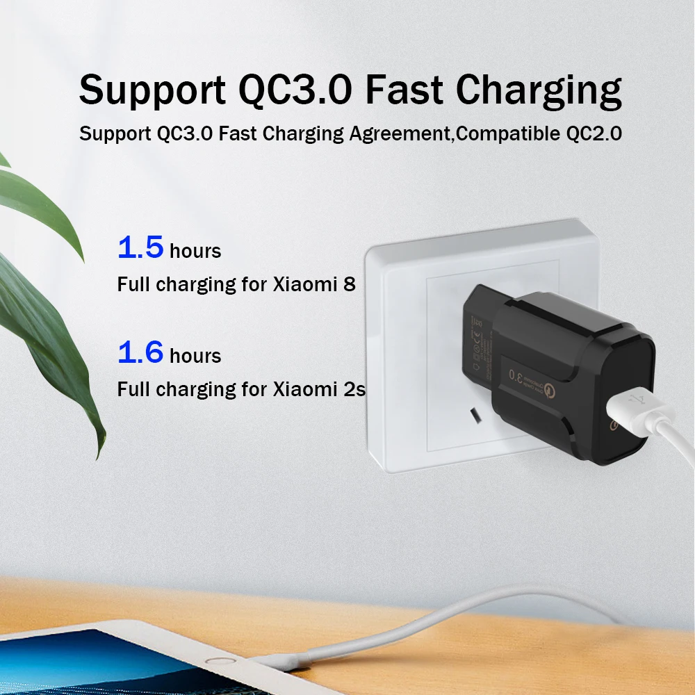 18 Вт Быстрая зарядка 3,0 быстрое зарядное устройство USB портативное зарядное устройство для мобильного телефона iPhone samsung Xiaomi QC 3,0 4,0 EU Plug