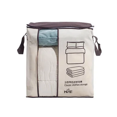 Нетканая сумка для хранения одежды органайзер для шкафа, гардероба складной одежда Стёганое Одеяло сумка для хранения постельных принадлежностей Одеяло подушка - Цвет: brown-1