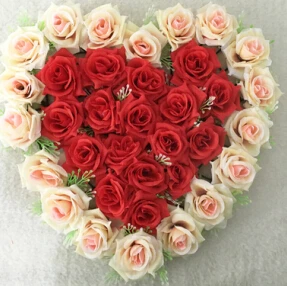 40x40 см белая искусственная Шелковая Роза украшение для свадьбы украшение автомобиля в форме сердца венки дверные прекрасные украшение для свадебной двери 21 цвет - Цвет: P