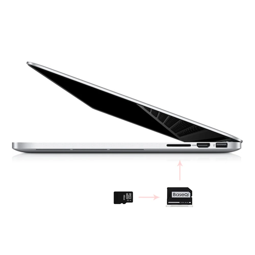 Baseqi Alumínio Invisível Unidade Micro sd tf Adaptador de Cartão de Memória para 15 Polegadas Macbook Pro Retina Final de 2013 para Meados de 2023 - Imagem 4